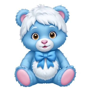 blue baby girl care bear yeti with blue bow sticker