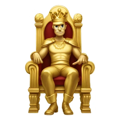 King Midas sitting on a throne made of solid gold sticker