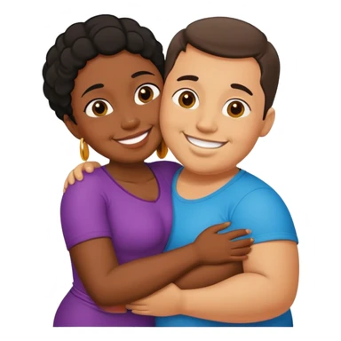 slim short man and fat black woman love sticker