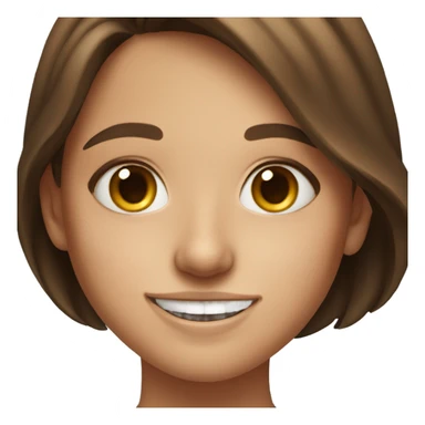 smiling girl portrait with brown hair and freckles sticker