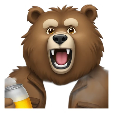 Grizzli qui boit une bière  sticker
