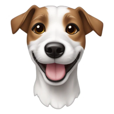 happy jack russel maltese dog with brown ears white face sticker