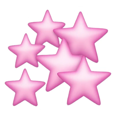 Three small pink , five-pointed stars grouped together. The stars have a slightly elongated shape, giving them a twinkling effect. They vary in size, with the largest star in the center and two smaller stars on either side.  sticker