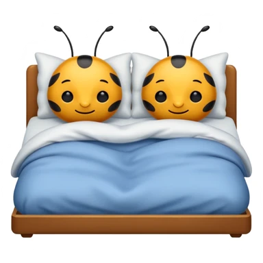 Two bugs sleeping in bed together sticker