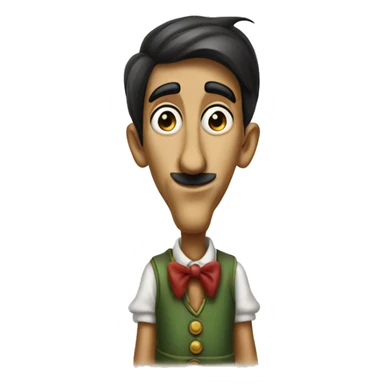 Pinocchio with a big long nose  sticker