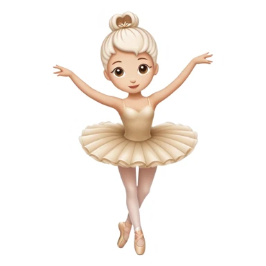 A whimsical cappuccino coffee with milk foam shaped like a ballerina in a tutu dancing on top sticker