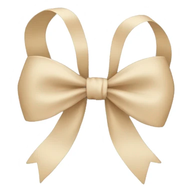 Beige bow long sticker
