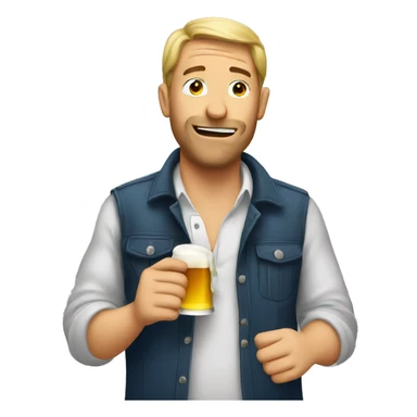 Drunk guy drinking beer sticker