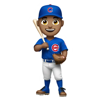 White male Chicago cub player waving a W flag  sticker