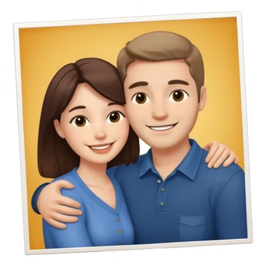 Couple hugs polaroid sticker