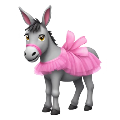 Pink donkey with a tutu sticker