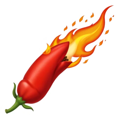 un piment rouge allongé avec une flamme sticker