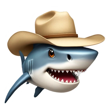 shark with a cowboy hat sticker