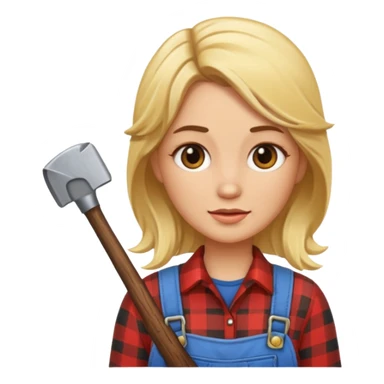 lumberjack blonde woman sticker
