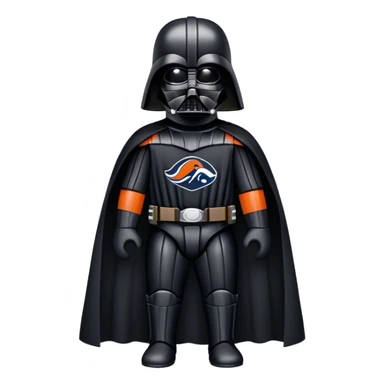 Darth Vader in a Denver Bronco jersey sticker