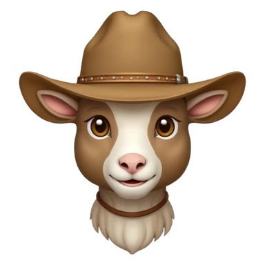 Goat with a cowboy hat sticker