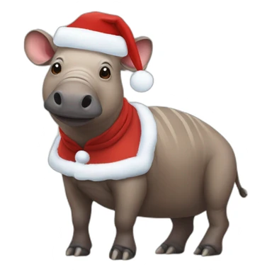 Babirusa wearing santa claus outfit sticker