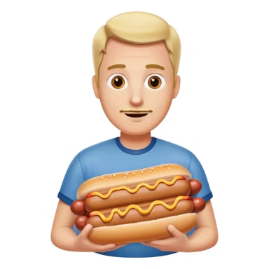 Guy with a lot of hotdogs sticker