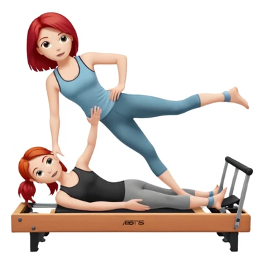 Pilates + red hair + white girl + reformer sticker