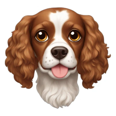 a brown and white cavalier + cocker spaniel mix sticker