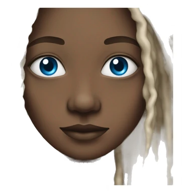 african american mae, white dreads, blue eyes sticker