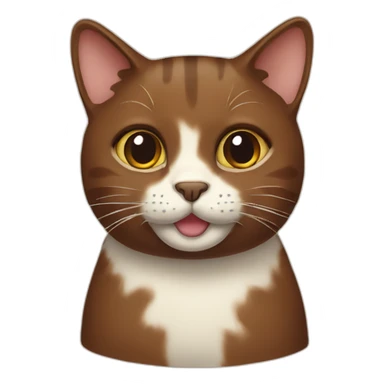 Brown cat with cream brownie sticker