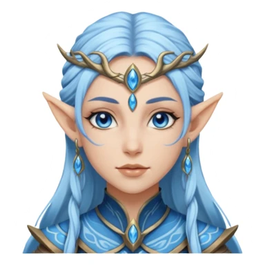 ESO female water elf warrior with lashes and earrings sticker