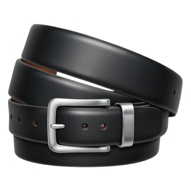 Black leather belt with silver belt buckle sticker
