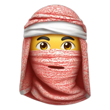 Masked with the Saudi Arabic red and white Shemagh   sticker