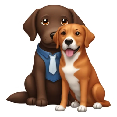  Handsome brown haired man and fox red labrador retriever sticker