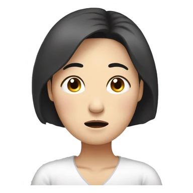 Headache, middle-aged Korean woman in her 40s, with only one hand on her head, painful face, black hair sticker