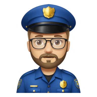 Police officer with glasses and beards sticker