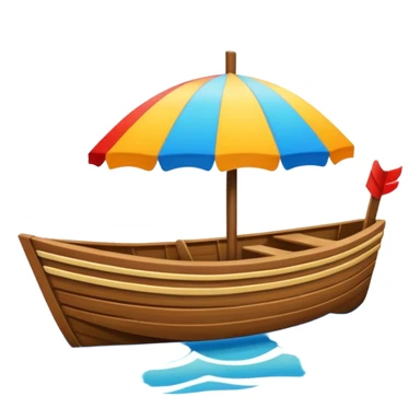 summer-themed emoji of a beach boat sticker
