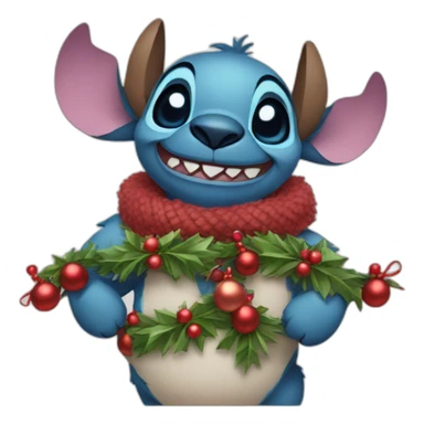 Stitch with christmas garlands sticker