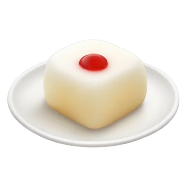 white mochi cake on a plate sticker