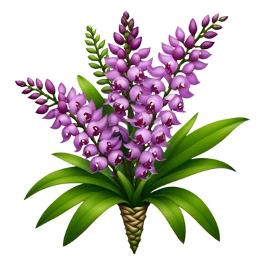 super big bouquet Rhynchostylis Orchid, stem, leaf sticker