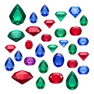 colorful gems with faces, each gem a different shape and color, grouped together sticker