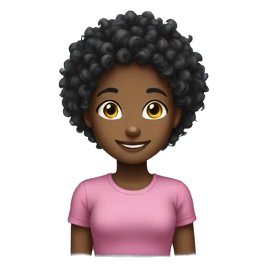 A curly hair black kid girl Happy sticker