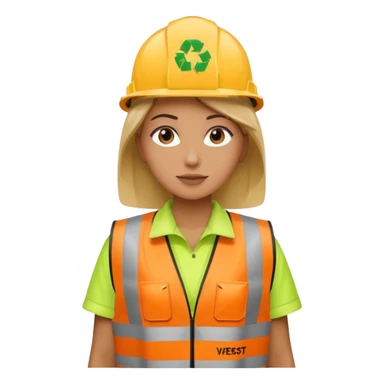 women, Waste Management, safety vest, trash picker sticker