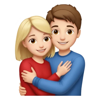 Boy and girl hugging each other in love sticker