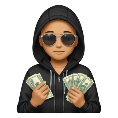 hoodie, sunglasses, money ALL DIGITAL sticker