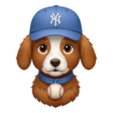 Brittany dog with baseball cap sticker