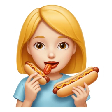 girl eating hotdog sticker