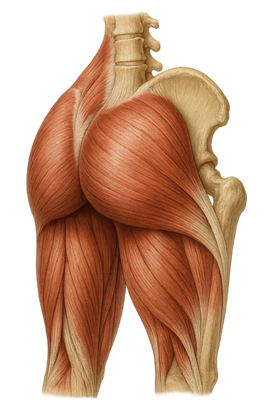 MUSCOLI ANATOMICI DI GLUTEI UMANI, IPERREALISTICI 4K sticker