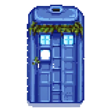 Tardis, pixel art style, retro video game look sticker