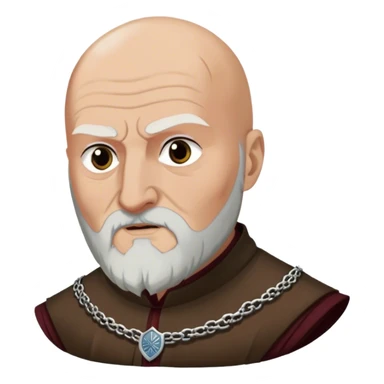 Brynden Tully from game of thrones, white beard, bald head sticker