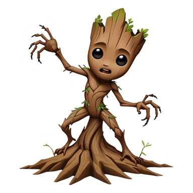 Groot killing an ant sticker