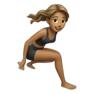 a woman surfing sticker