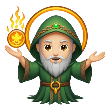 druid character summoning glow circle excited sticker