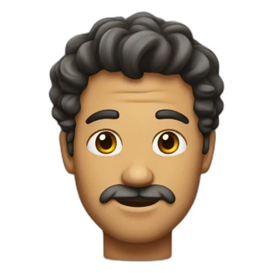 hombre con pelo rizado sticker